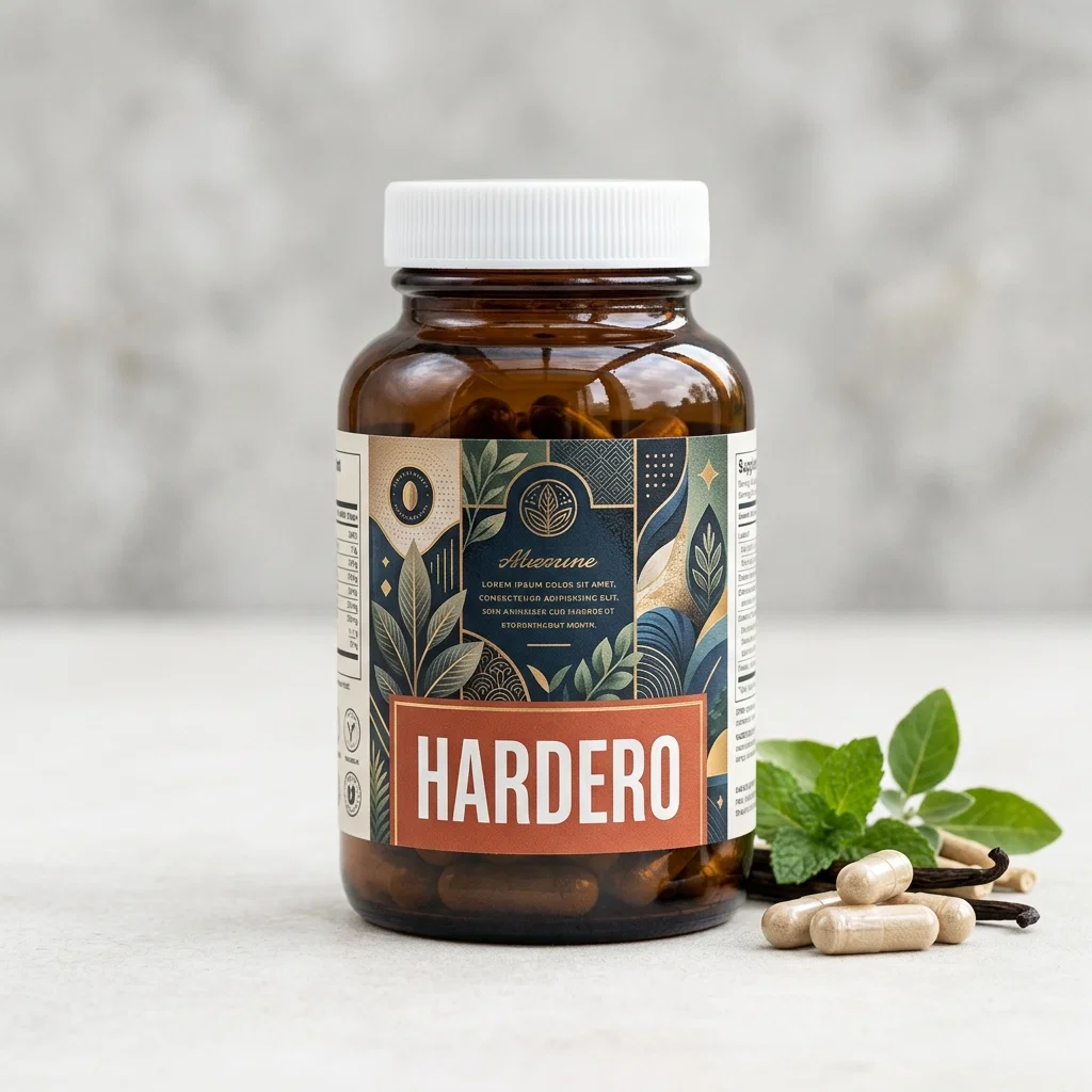Hardero supplement bottle - plant-based men's wellness capsules NZ